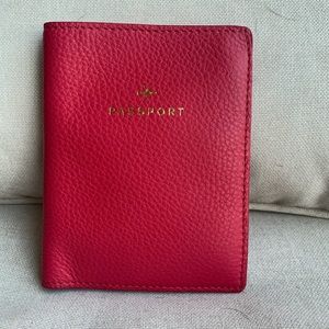 Pink Leather Passport Holder